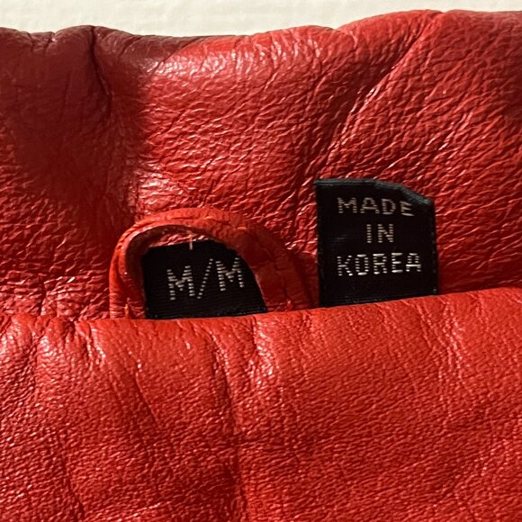 Toffs Vintage Red Genuine Leather Blazer Jacket Retro Holiday Women's Medium - Picture 5 of 9